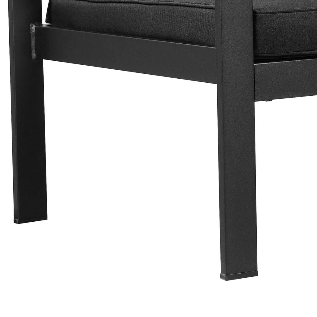 29 Inch Jet Black Aluminum Armchair I235