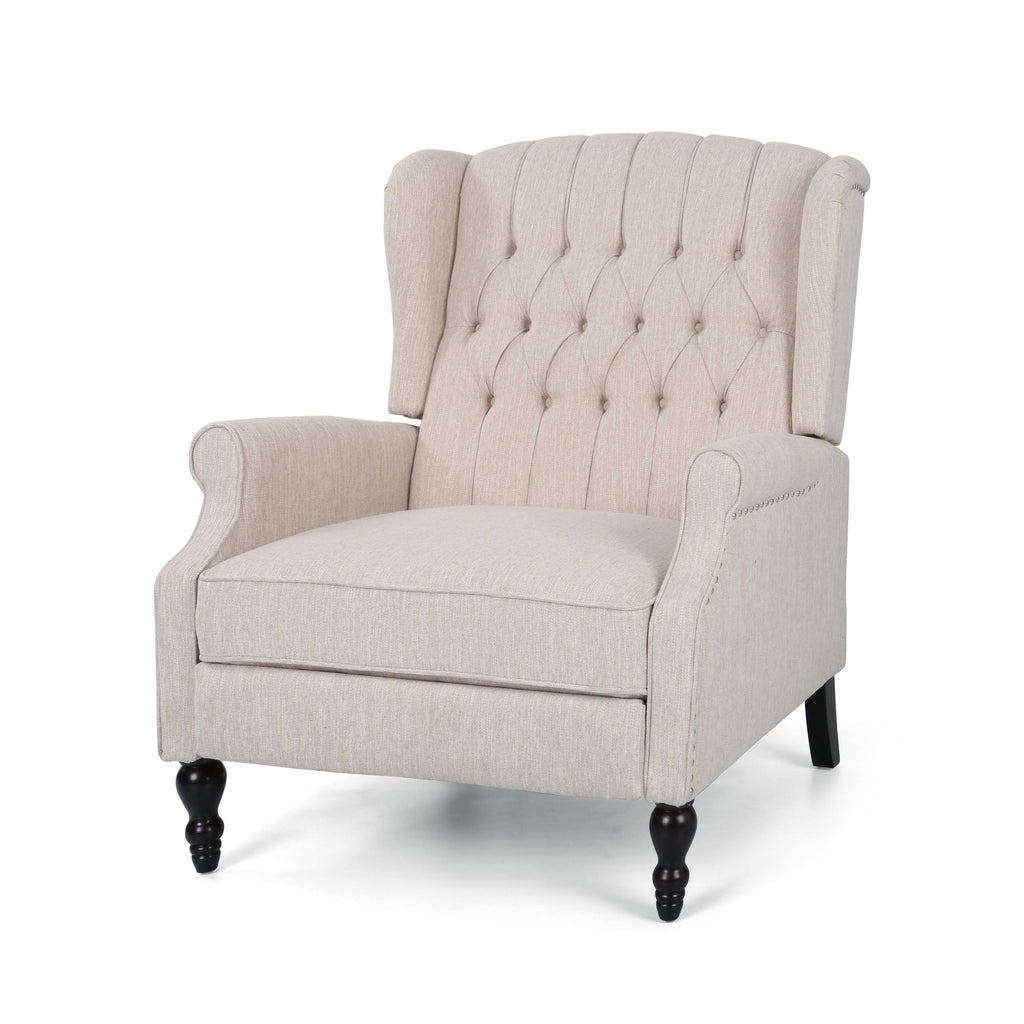 Navy Blue Oversized Fabric Push Back Recliner S7362