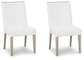 White & Beige Upholstered Side Chair, 2 Count J86458