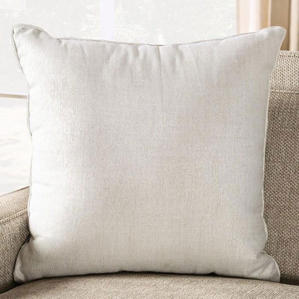 Beige & Teal Chenille Loveseat O40342