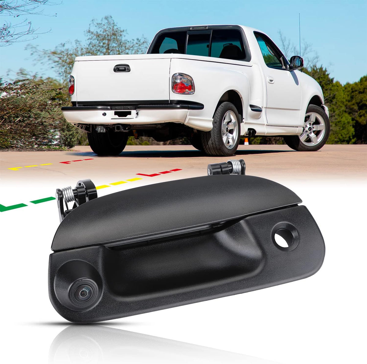 Backup Camera Compatible with 1997-2003 F150 1998-2007 F250 F350 F450 F550 Tailgate Handle Reverse Camera A701