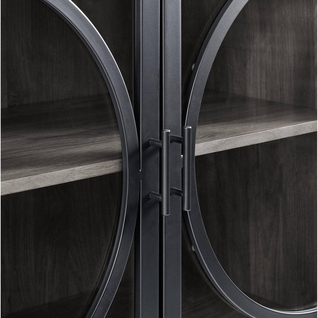 Metal and Glass Door Accent Console P53903