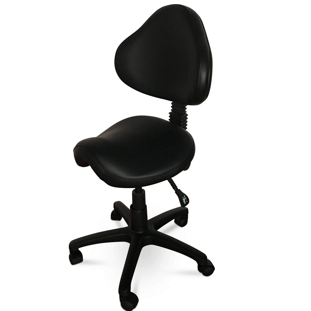 Rolling Saddle Stool with Adjustable Height and Backrest Q8416