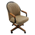 Wheat Tweed Fabric Swivel Tilt Caster Arm Chair Z87656