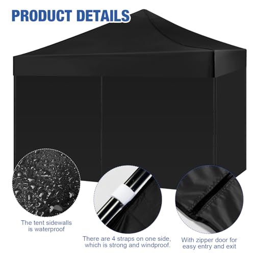 4 Pack 6.56 x 9.84 ft Blue Waterproof Canopy Sidewalls with Zipper Doors X207
