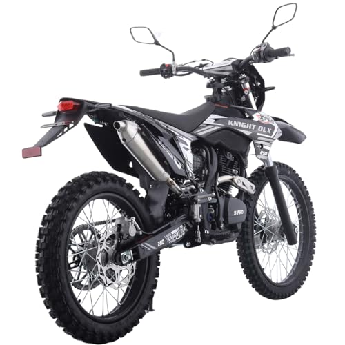 Blue 250 Dirt Bike 5-Speed Manual Transmission 21"/18" Wheels Electric/Kick Start E683