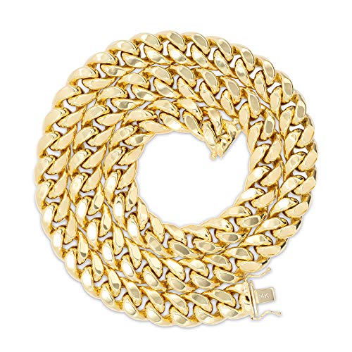 14k Yellow Gold Miami Cuban Link Chain Necklace P76106
