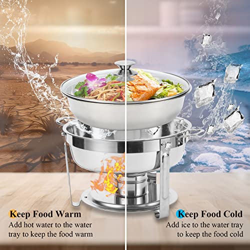 2 Pack Gold 5 Qt Chafing Dish Buffet Set with Glass Lid E686111