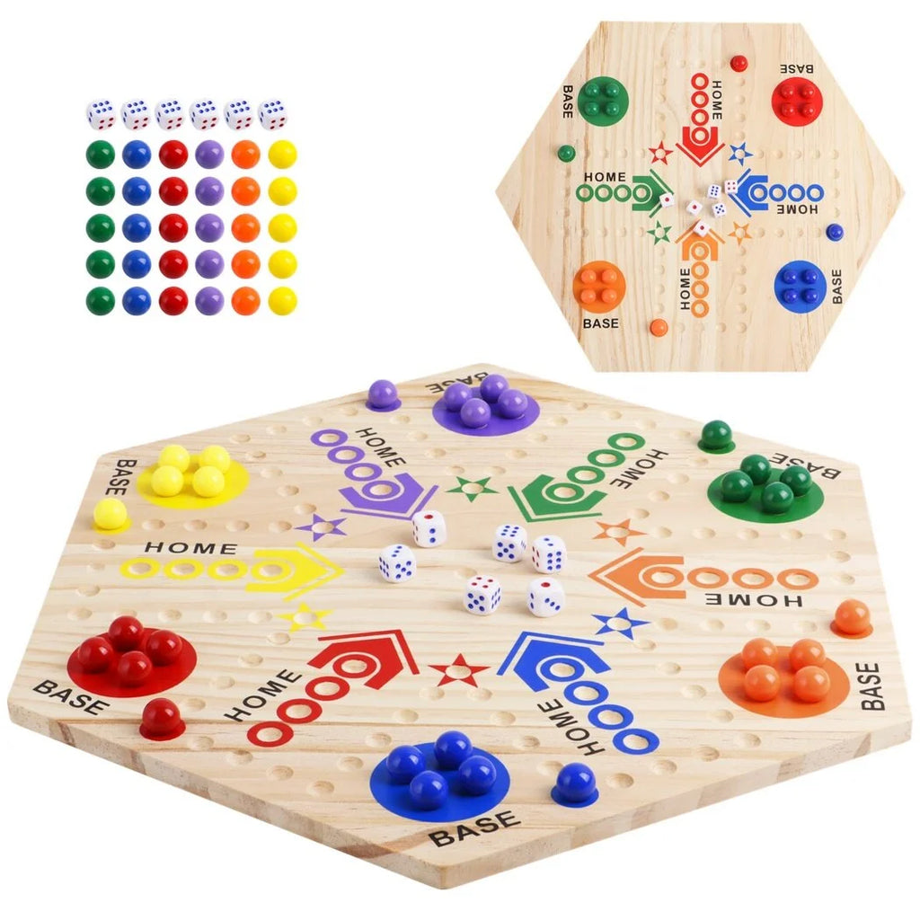 Double-Sided Wooden Marble Board Game Q708