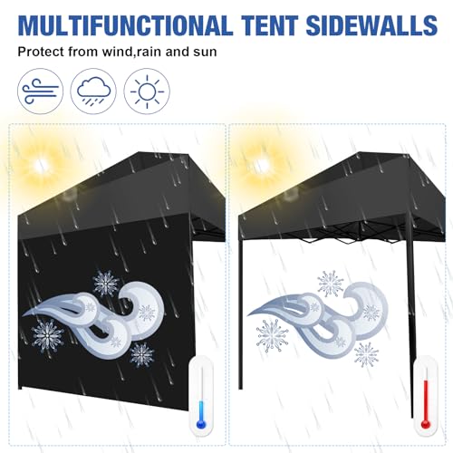 4 Pack 6.56 x 9.84 ft Blue Waterproof Canopy Sidewalls with Zipper Doors X207