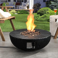 28 Round 30,000 BTU Auto-Ignition Propane Fire Pit Table with Cover and Lava Rock B781