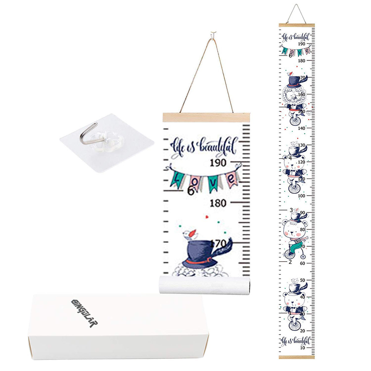 Kids Removable Height Chart Ruler, 7.9 x 79in, Pack of 2 P23863