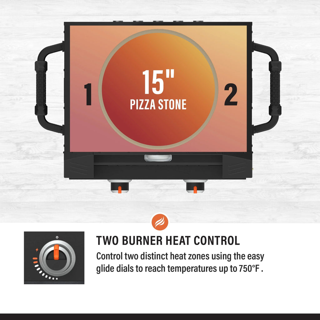 Tabletop Propane Pizza Oven with Two 15 Cordierite Stones M12795