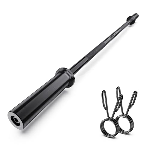 57" Olympic Barbell Bar, 2" Standard Straight Barbell Bars with 2 Spring Collars W151187