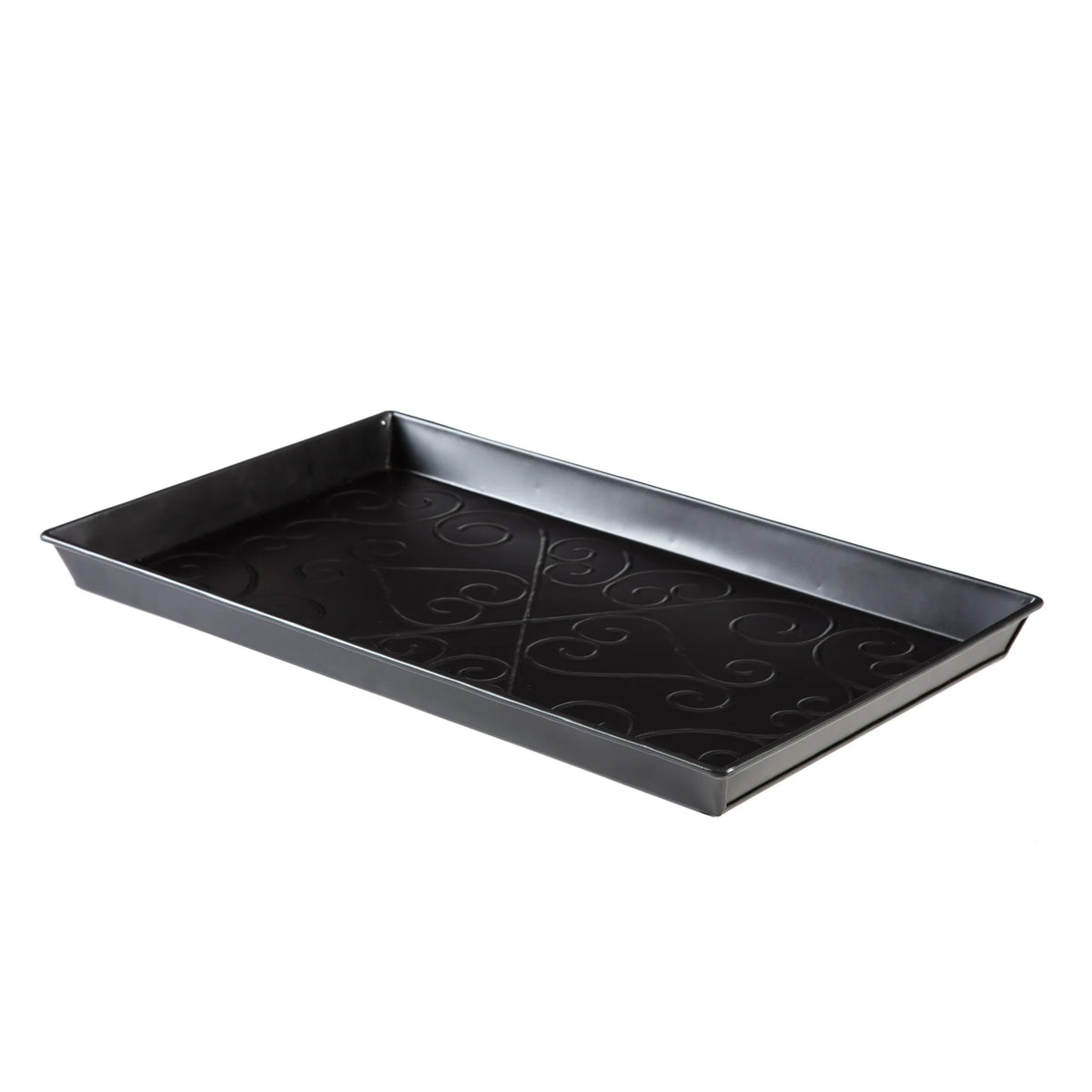 Black Metal Boot Tray with Coir Insert M4456