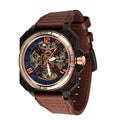 Automatic Skeleton Mechanical Self Winding Leather Strap Wrist Watch N958195