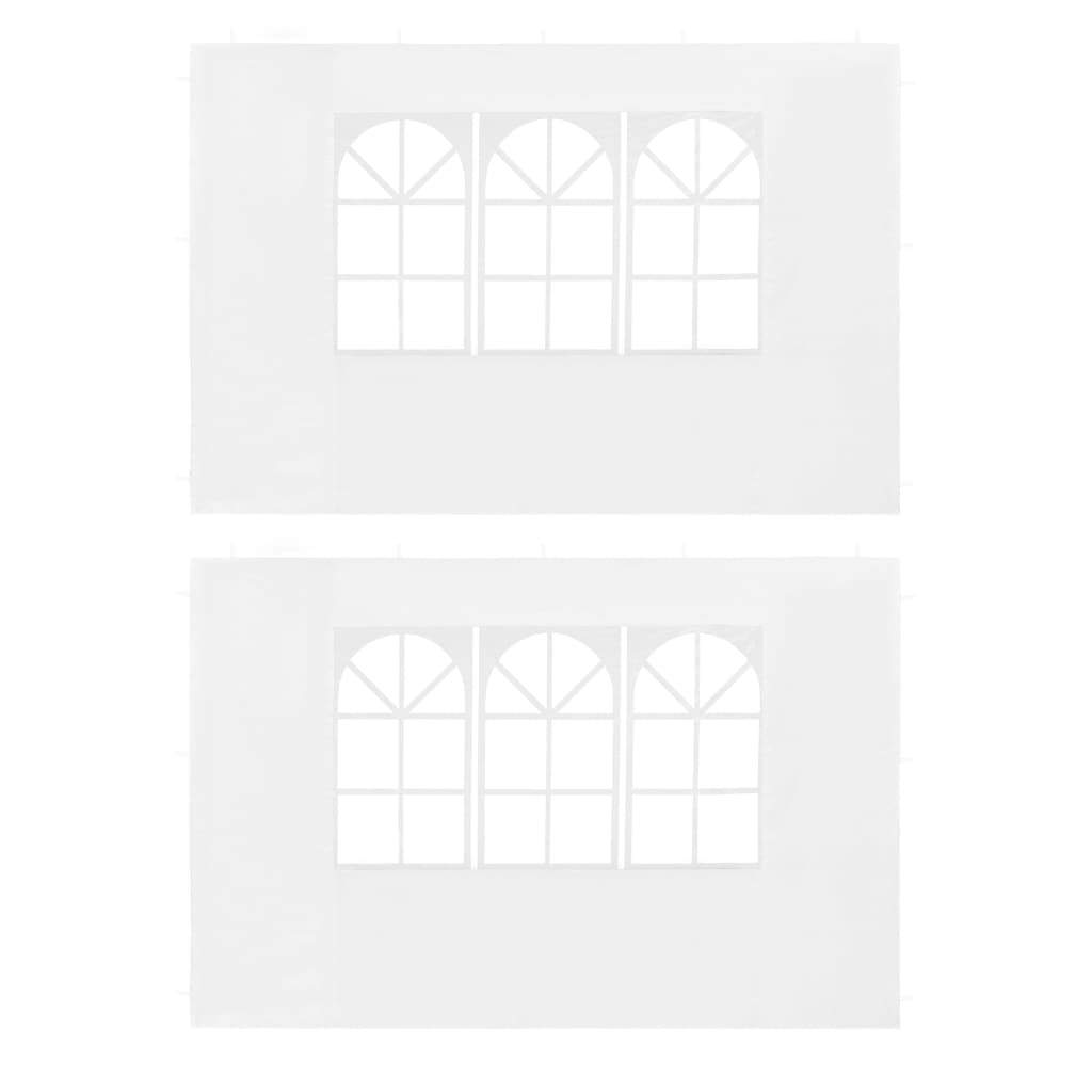 Party Tent Sidewall 2 pcs with Window PE White J905