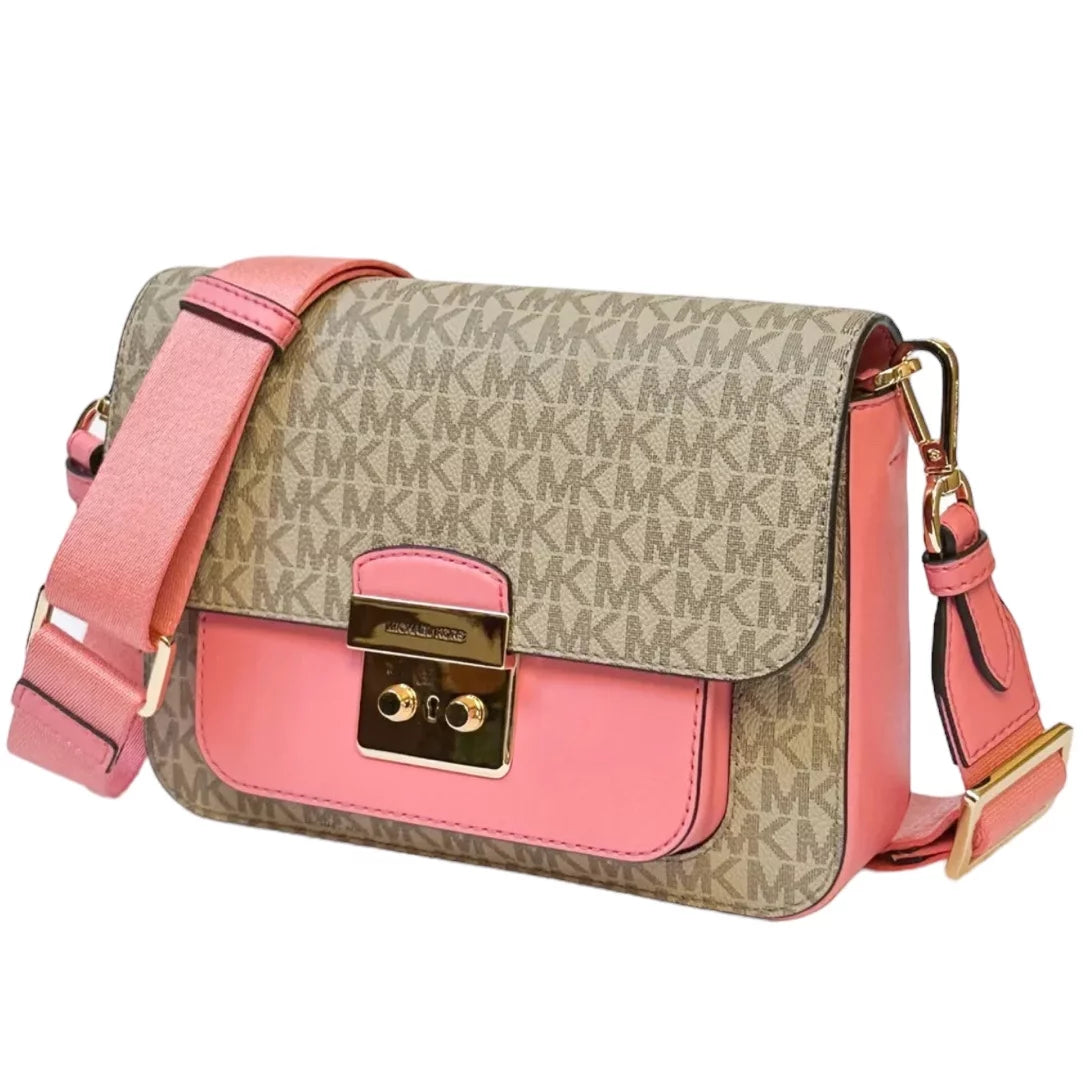 Medium PVC Leather Flap Crossbody Handbag G450