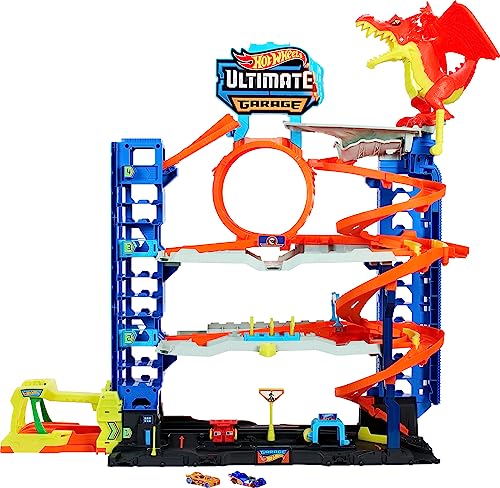 Ultimate Garage Toy Car Track Set with 2 Die-Cast Toy Cars E94647