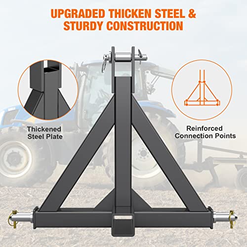 2" Orange Trailer Hitch Receiver for Category 1 Tractors K188