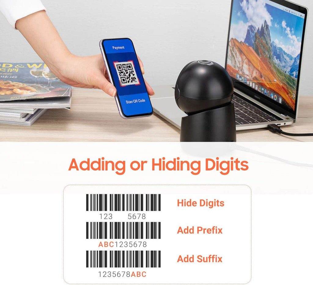 Desktop Omnidirectional Barcode Scanner with Adjustable Scan Head O793