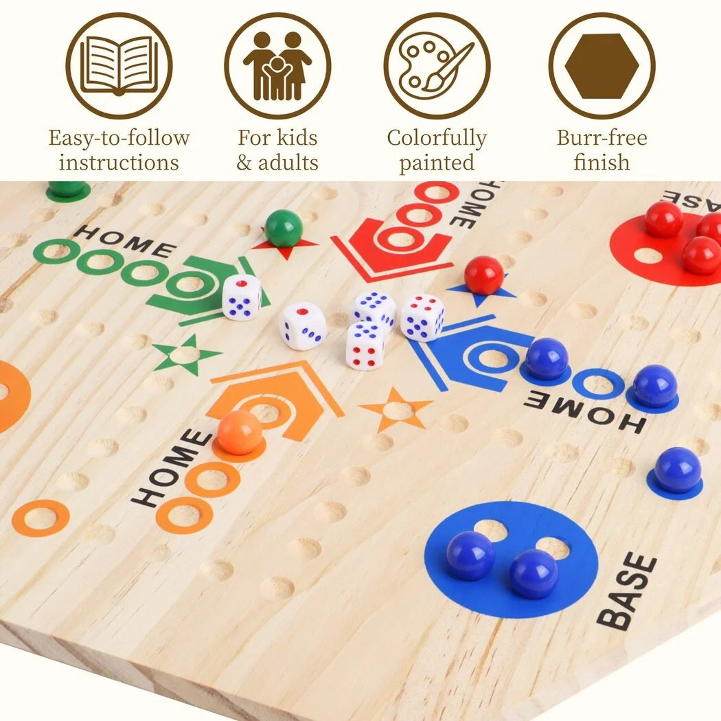 Double-Sided Wooden Marble Board Game Q708