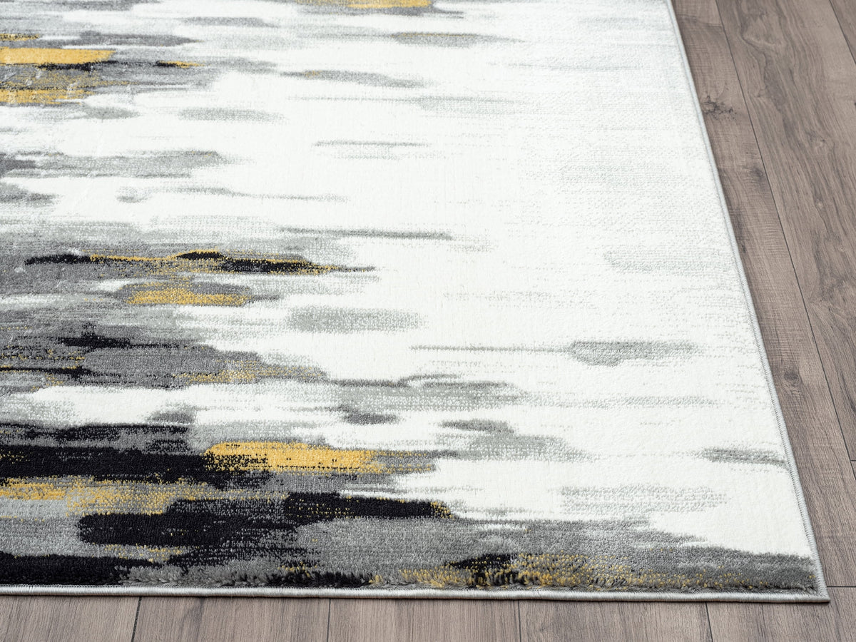 6 x 9 Grey Yellow Area Rug G177