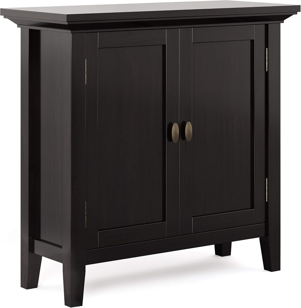 Hickory Brown Solid Wood Low Storage Cabinet with 2 Doors and 2 Adjustable Shelves S9188