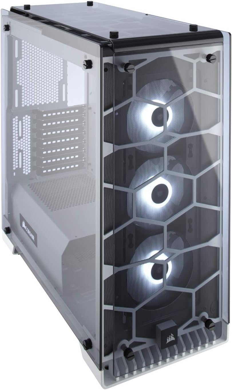 Black Mid-Tower Case with 3 RGB Fans Tempered Glass N108111