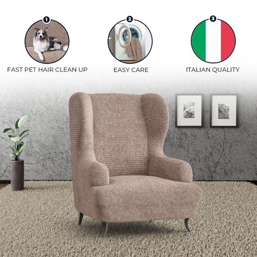 Blue Wingback Chair Slipcover Y167