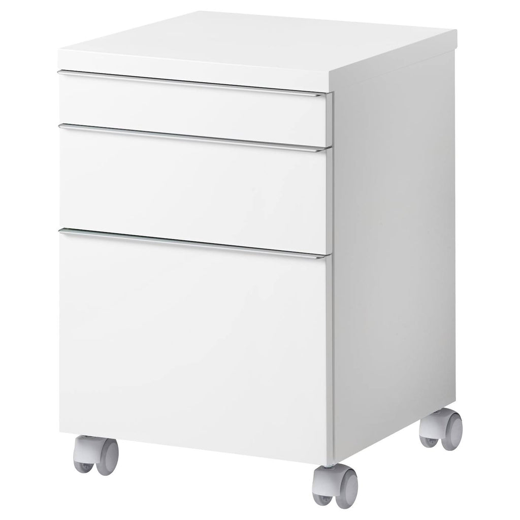 High Gloss White Drawer Unit on Casters B5587