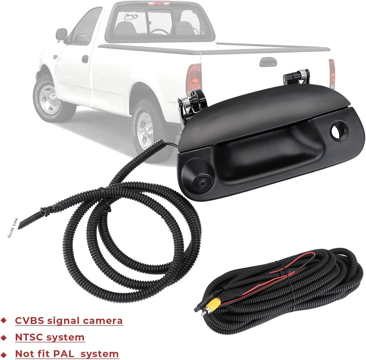 Backup Camera Compatible with 1997-2003 F150 1998-2007 F250 F350 F450 F550 Tailgate Handle Reverse Camera A701