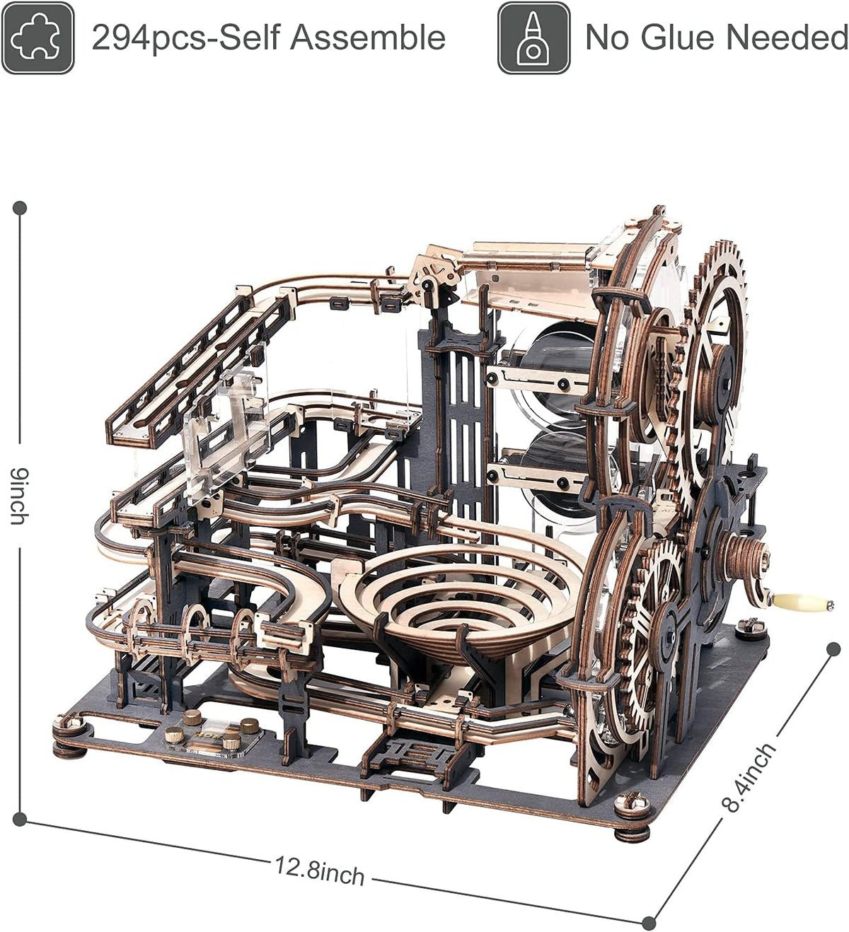 3D Wooden Marble Run Chain Mechanical Building Kit O3355