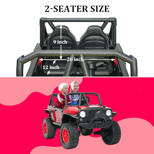 24V 5AH 2 Seater 4WD Electric Ride On Car with Remote Control (Red) D4442