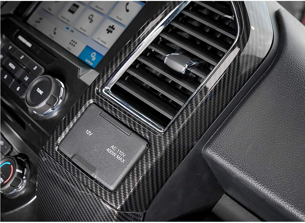 Carbon Fiber Central Console Air Conditioner Panel Trim 5pcs Y5401