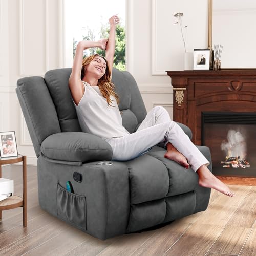 Oversized Power Lift Recliner Chair with Massage, Dark Grey U819122