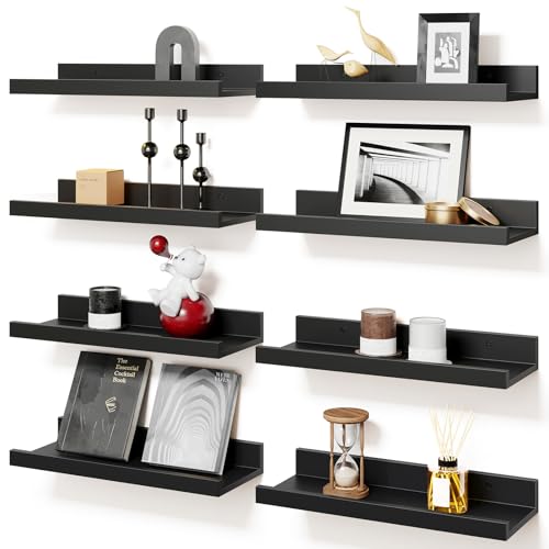 Rustic Brown Wall Shelves Set of 8 W17841