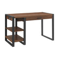 48x22 Industrial Farmhouse Tech Desk with USB Dark Walnut P5533