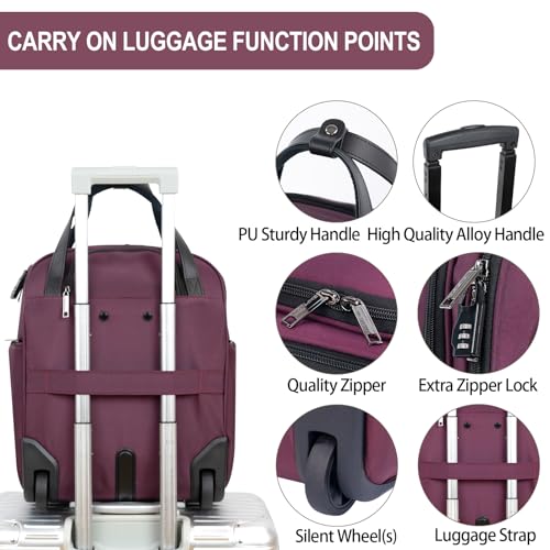 Black 16" Carry On Bag with Wheels T390401