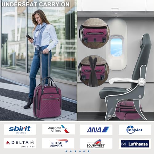 Black 16" Carry On Bag with Wheels T390401