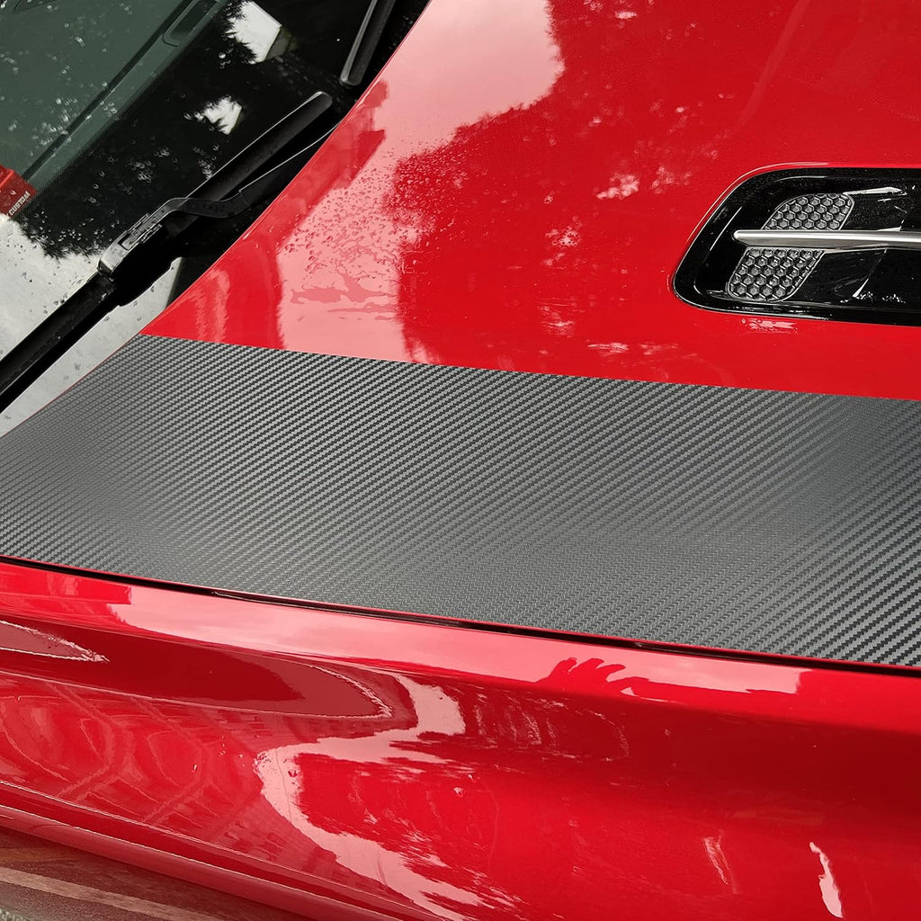 3D Carbon Fiber Front Hood Rally Stripes Decal Pack of 2 W588