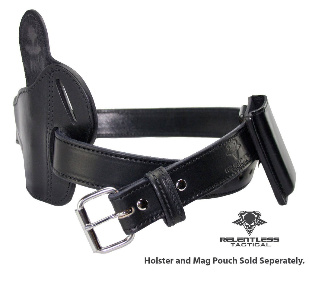 Black Leather Gun Belt M523