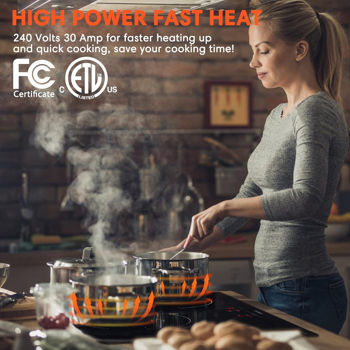 30 Inch 4 Burners Induction Cooktop with Timer D238937