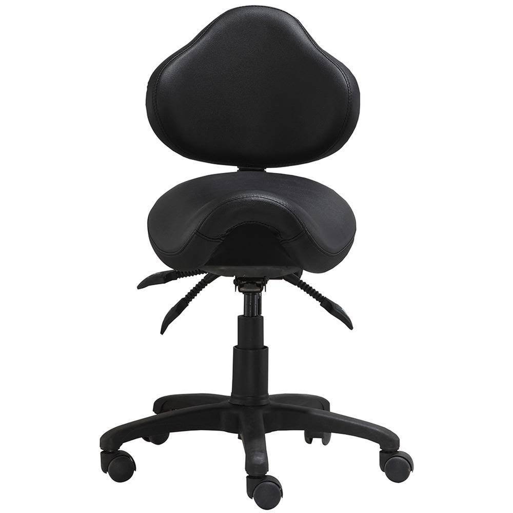 Rolling Saddle Stool with Adjustable Height and Backrest Q8416