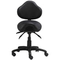 Rolling Saddle Stool with Adjustable Height and Backrest Q8416