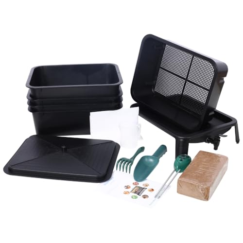 Black 4-Tray 20L Worm Composter J1062