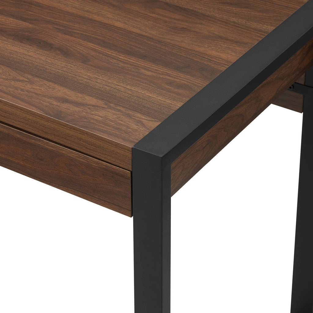 48x22 Industrial Farmhouse Tech Desk with USB Dark Walnut P5533