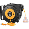 50 ft Heavy Duty 14AWG/3C SJTOW Retractable Extension Cord Reel with Lighted Triple Tap Outlet J25821