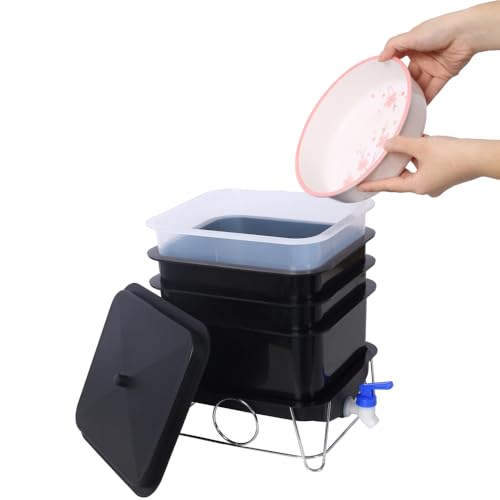 Black 4-Tray 20L Worm Composter J1062