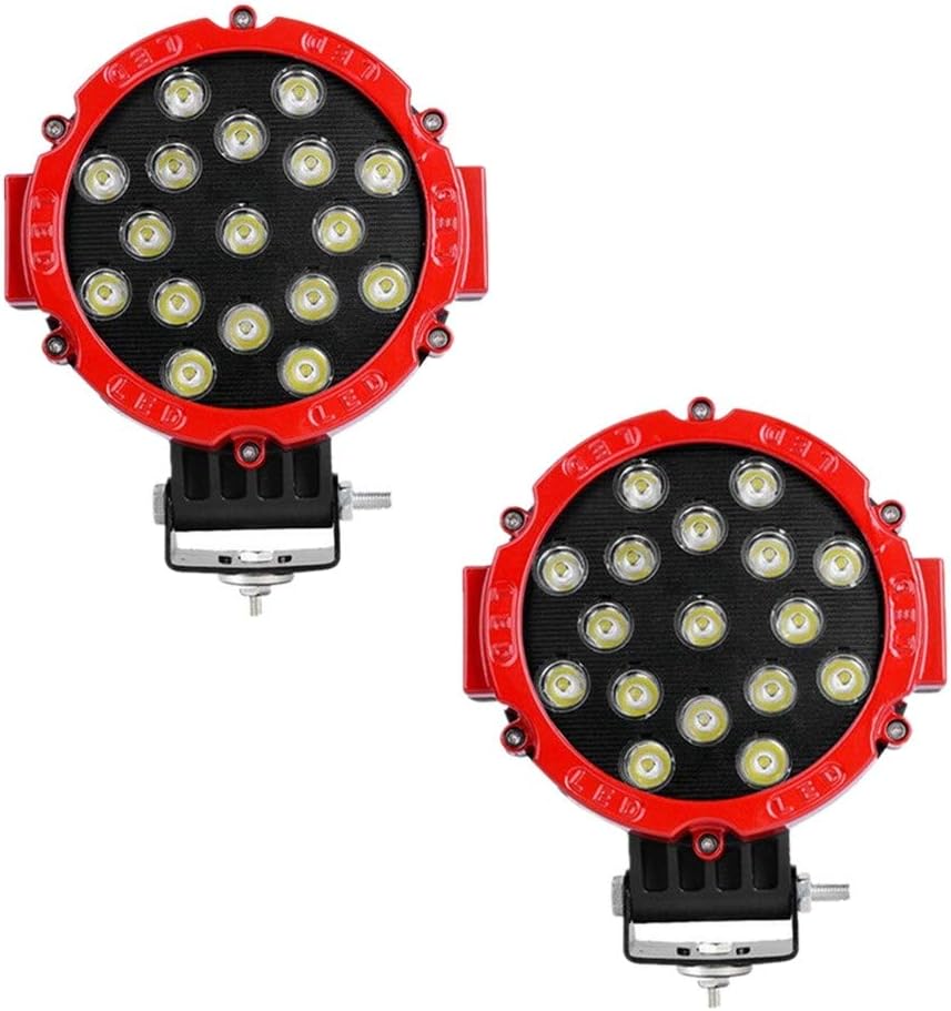51W Round LED Off-Road Work Lights 4 Pcs Red L21117